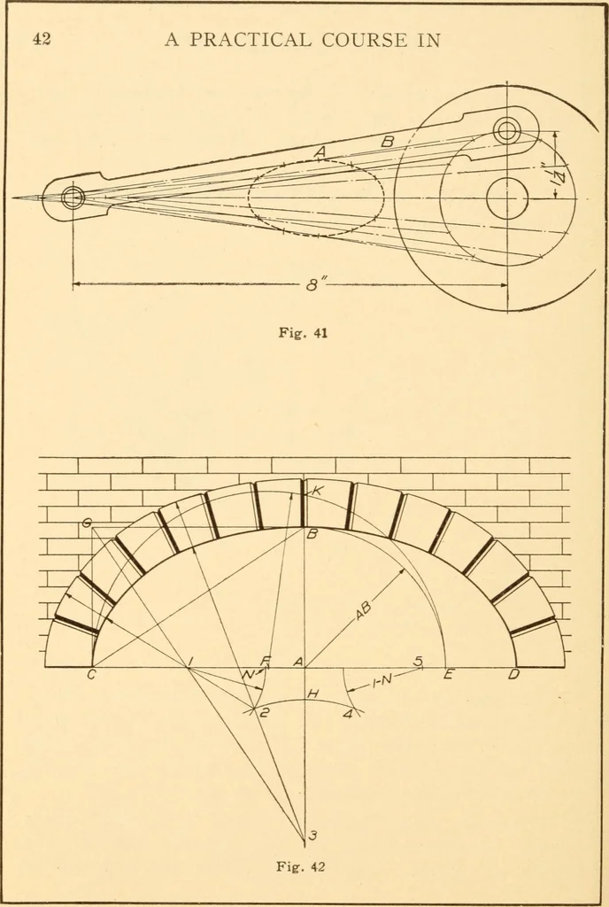 An illustration from A practical course in mechanical drawing for individual study and shop classes, trade and high schools, 1912, leaf 45