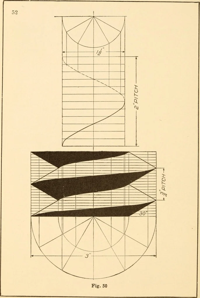 An illustration from A practical course in mechanical drawing for individual study and shop classes, trade and high schools, 1912, leaf 55