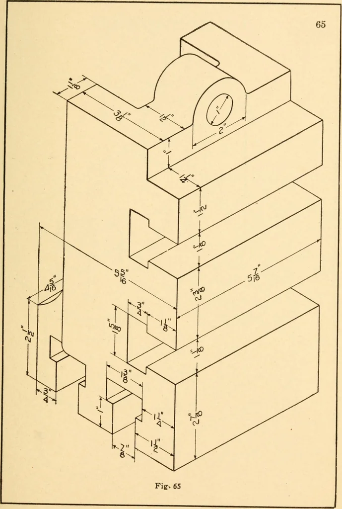 An illustration from A practical course in mechanical drawing for individual study and shop classes, trade and high schools, 1912, leaf 68