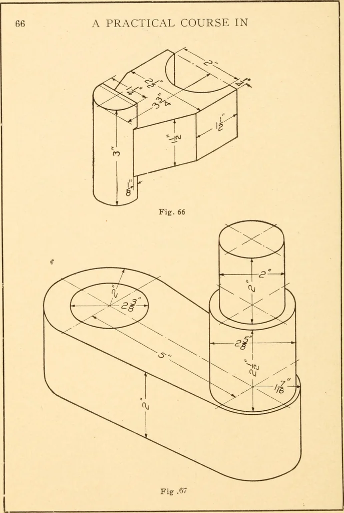An illustration from A practical course in mechanical drawing for individual study and shop classes, trade and high schools, 1912, leaf 69