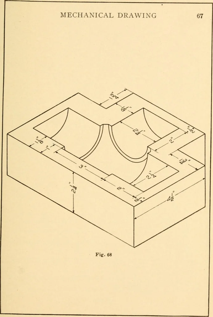 An illustration from A practical course in mechanical drawing for individual study and shop classes, trade and high schools, 1912, leaf 70