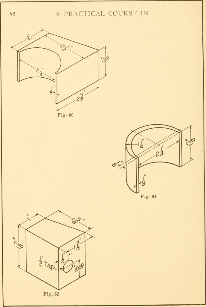 An illustration from A practical course in mechanical drawing for individual study and shop classes, trade and high schools, 1912, leaf 85