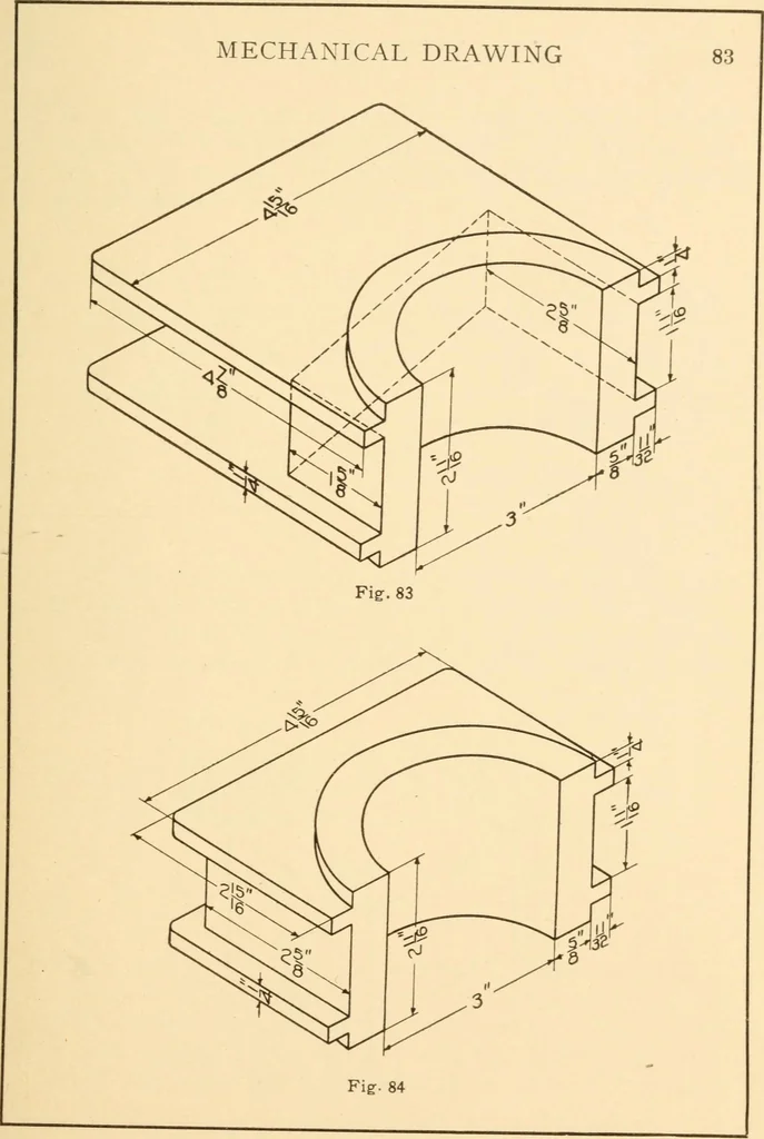 An illustration from A practical course in mechanical drawing for individual study and shop classes, trade and high schools, 1912, leaf 86