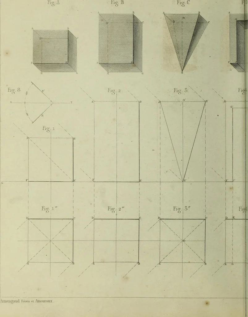 An illustration from The practical draughtsman's book of industrial design and machinist's and engineer's companion : forming a complete course of mechanical, engineering and architectural drawing, 1866, leaf 233