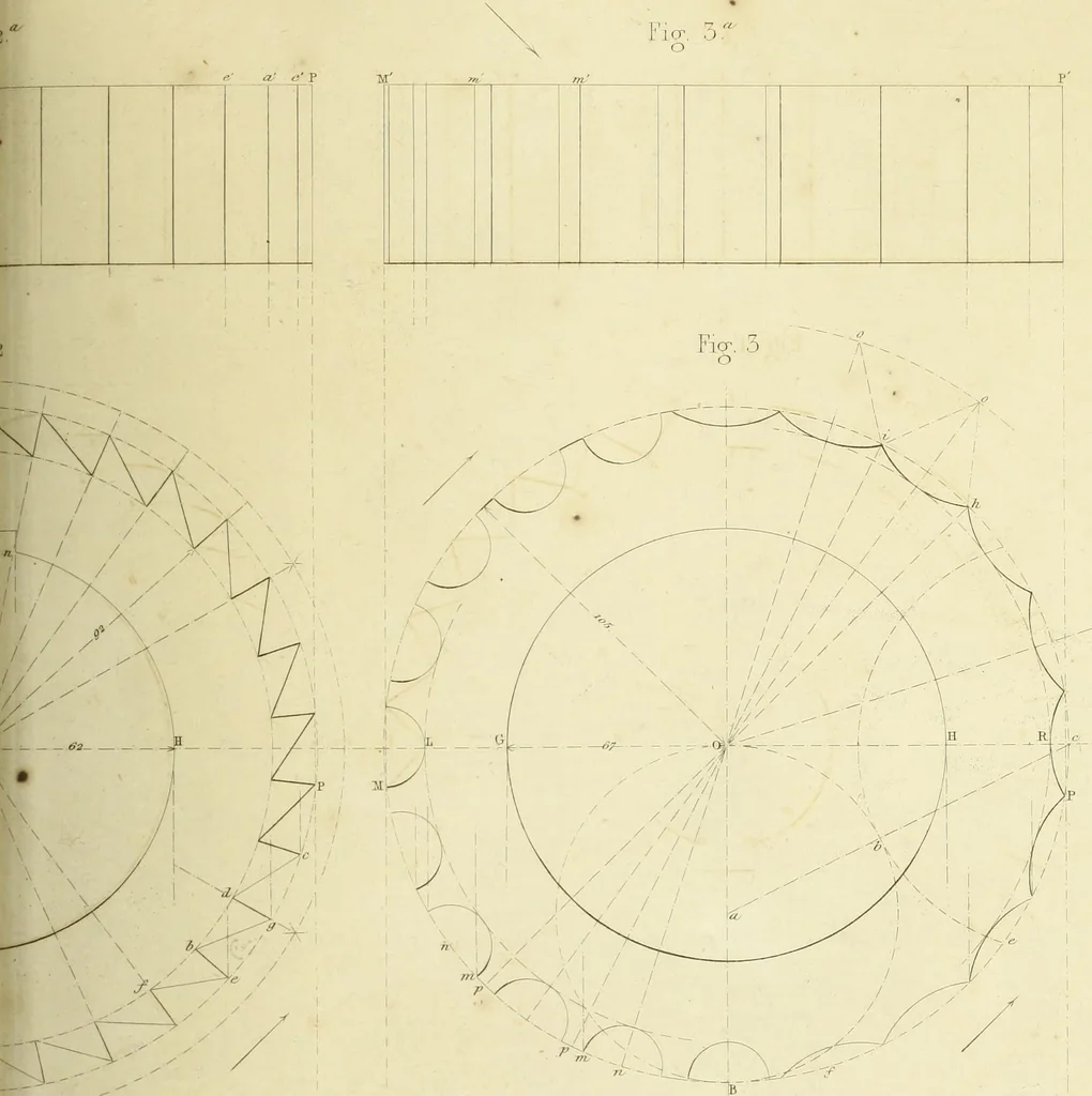 An illustration from The practical draughtsman's book of industrial design and machinist's and engineer's companion : forming a complete course of mechanical, engineering and architectural drawing, 1866, leaf 238