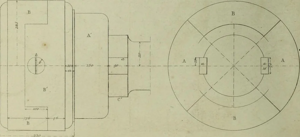 An illustration from The practical draughtsman's book of industrial design and machinist's and engineer's companion : forming a complete course of mechanical, engineering and architectural drawing, 1866, leaf 253