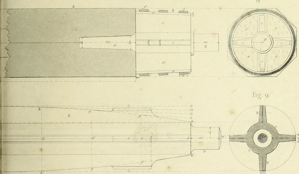 An illustration from The practical draughtsman's book of industrial design and machinist's and engineer's companion : forming a complete course of mechanical, engineering and architectural drawing, 1866, leaf 254