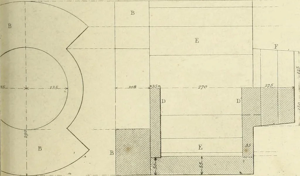 An illustration from The practical draughtsman's book of industrial design and machinist's and engineer's companion : forming a complete course of mechanical, engineering and architectural drawing, 1866, leaf 254
