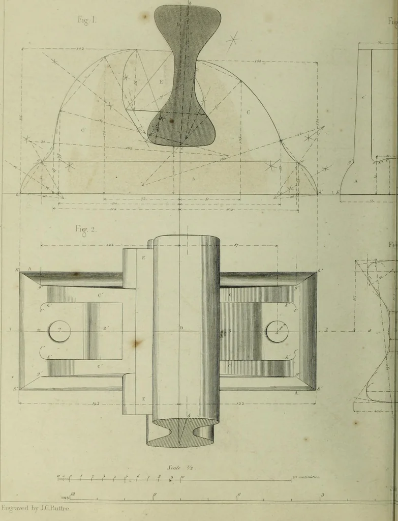 An illustration from The practical draughtsman's book of industrial design and machinist's and engineer's companion : forming a complete course of mechanical, engineering and architectural drawing, 1866, leaf 257