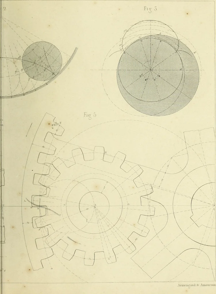 An illustration from The practical draughtsman's book of industrial design and machinist's and engineer's companion : forming a complete course of mechanical, engineering and architectural drawing, 1866, leaf 282