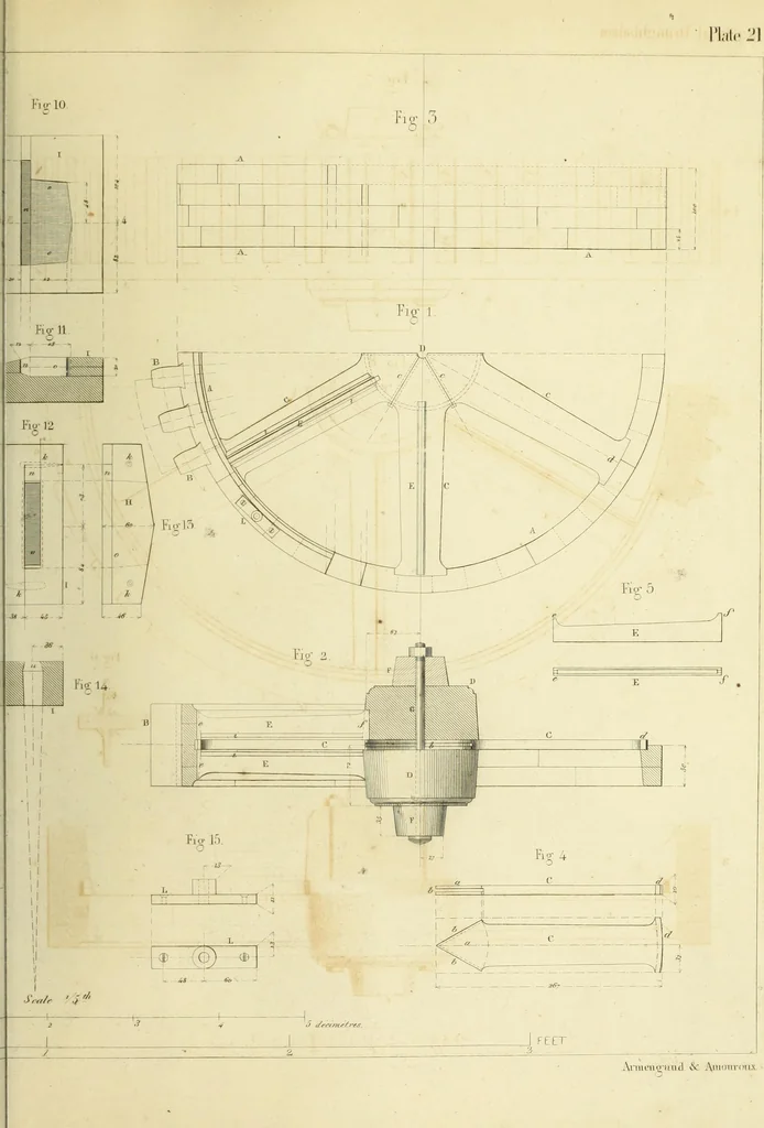 An illustration from The practical draughtsman's book of industrial design and machinist's and engineer's companion : forming a complete course of mechanical, engineering and architectural drawing, 1866, leaf 290