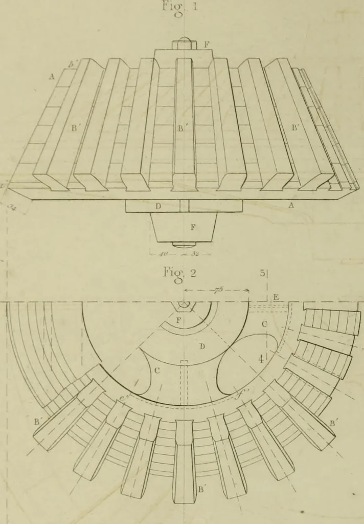An illustration from The practical draughtsman's book of industrial design and machinist's and engineer's companion : forming a complete course of mechanical, engineering and architectural drawing, 1866, leaf 297