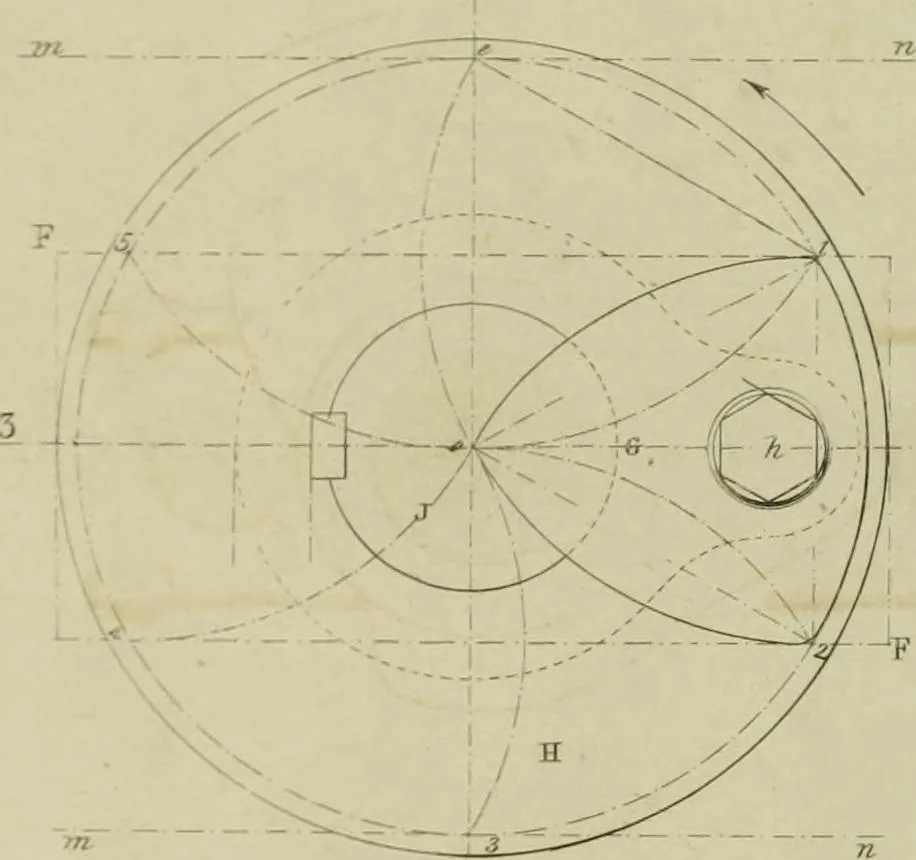 An illustration from The practical draughtsman's book of industrial design and machinist's and engineer's companion : forming a complete course of mechanical, engineering and architectural drawing, 1866, leaf 305