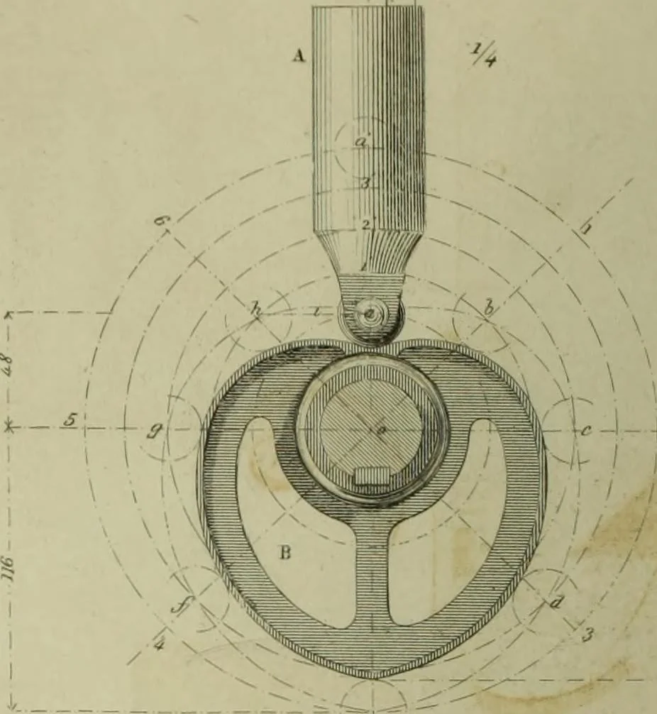An illustration from The practical draughtsman's book of industrial design and machinist's and engineer's companion : forming a complete course of mechanical, engineering and architectural drawing, 1866, leaf 305
