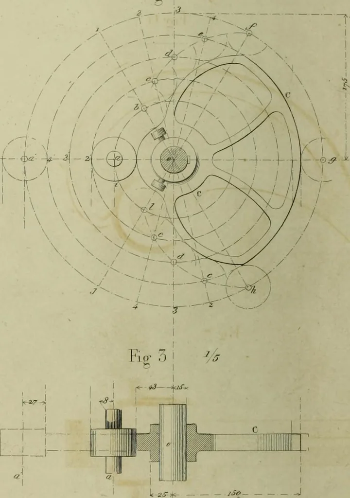 An illustration from The practical draughtsman's book of industrial design and machinist's and engineer's companion : forming a complete course of mechanical, engineering and architectural drawing, 1866, leaf 305