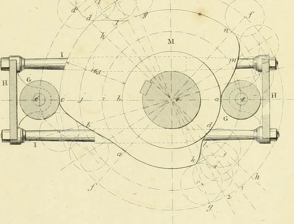 An illustration from The practical draughtsman's book of industrial design and machinist's and engineer's companion : forming a complete course of mechanical, engineering and architectural drawing, 1866, leaf 306