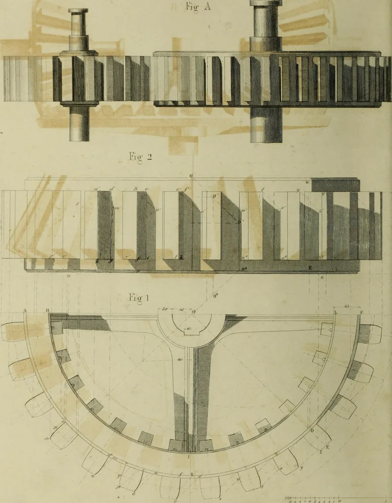 An illustration from The practical draughtsman's book of industrial design and machinist's and engineer's companion : forming a complete course of mechanical, engineering and architectural drawing, 1866, leaf 325