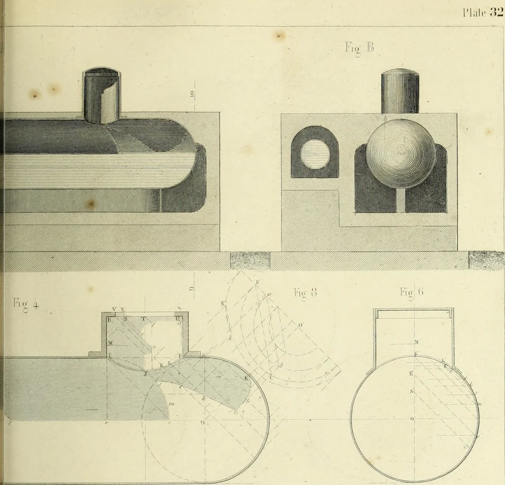 An illustration from The practical draughtsman's book of industrial design and machinist's and engineer's companion : forming a complete course of mechanical, engineering and architectural drawing, 1866, leaf 334