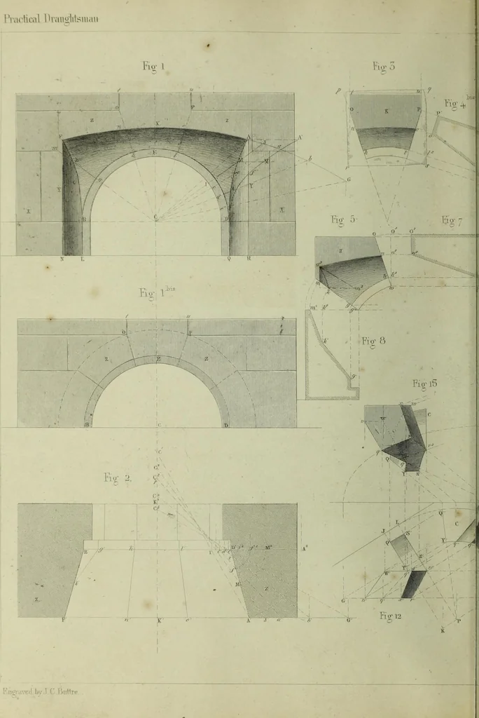 An illustration from The practical draughtsman's book of industrial design and machinist's and engineer's companion : forming a complete course of mechanical, engineering and architectural drawing, 1866, leaf 341