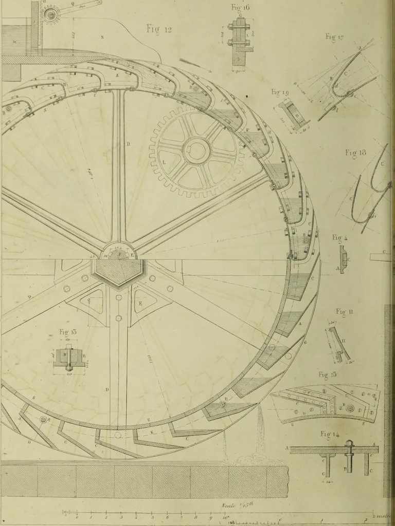 An illustration from The practical draughtsman's book of industrial design and machinist's and engineer's companion : forming a complete course of mechanical, engineering and architectural drawing, 1866, leaf 349