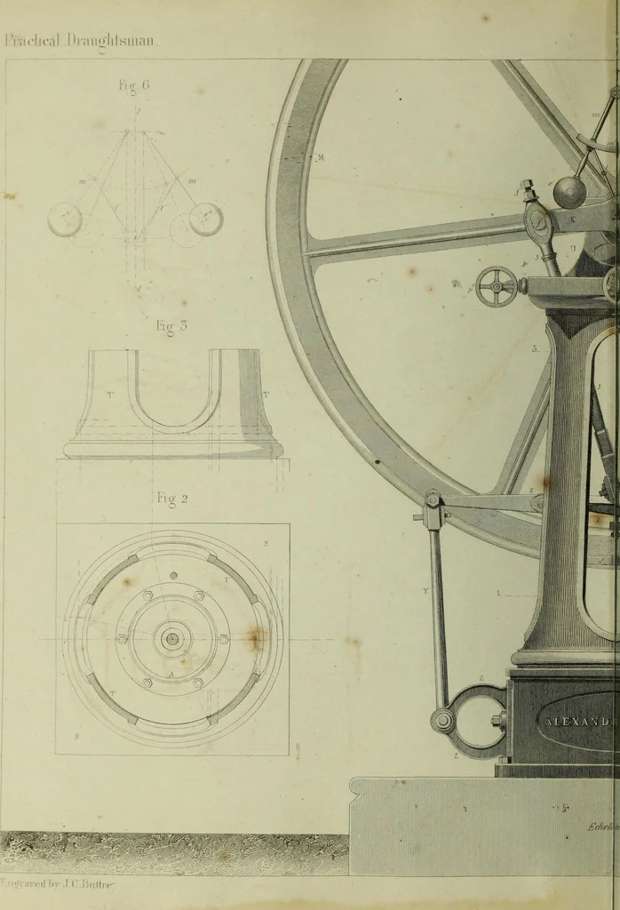 An illustration from The practical draughtsman's book of industrial design and machinist's and engineer's companion : forming a complete course of mechanical, engineering and architectural drawing, 1866, leaf 357