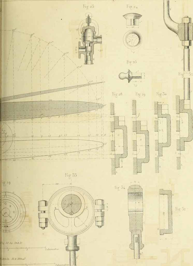 An illustration from The practical draughtsman's book of industrial design and machinist's and engineer's companion : forming a complete course of mechanical, engineering and architectural drawing, 1866, leaf 366