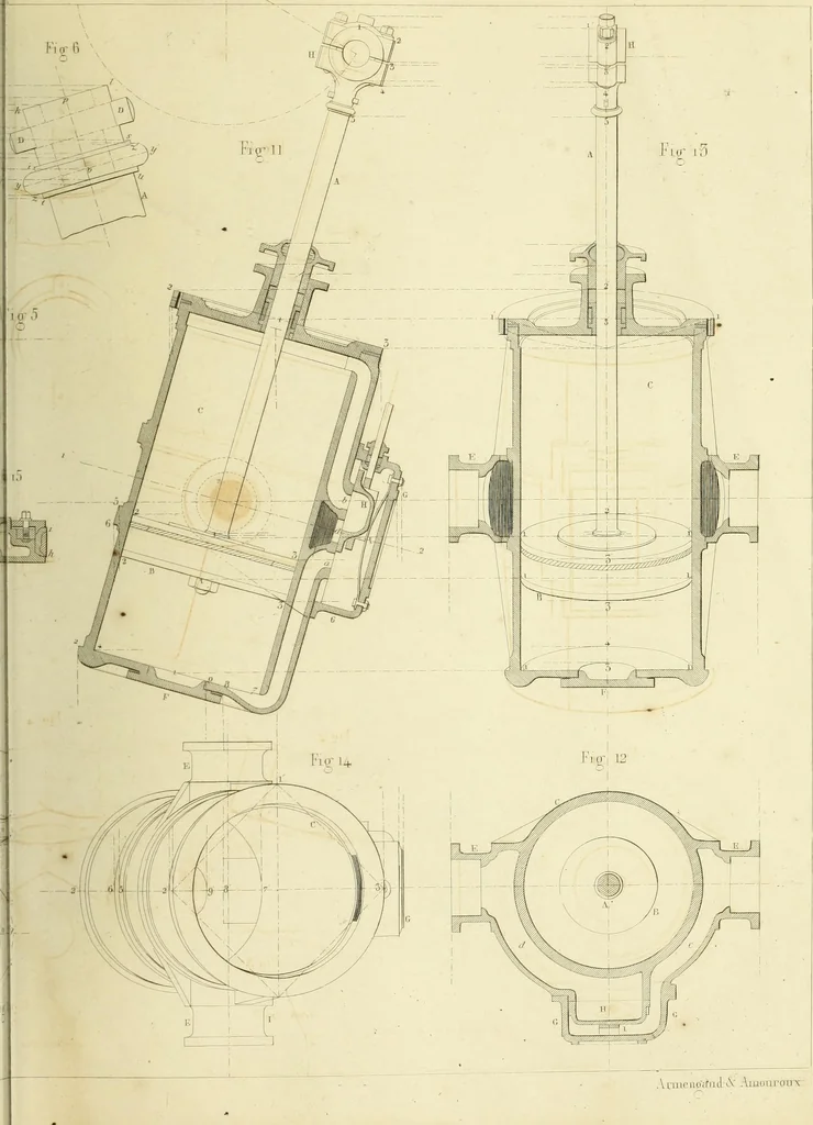 An illustration from The practical draughtsman's book of industrial design and machinist's and engineer's companion : forming a complete course of mechanical, engineering and architectural drawing, 1866, leaf 370