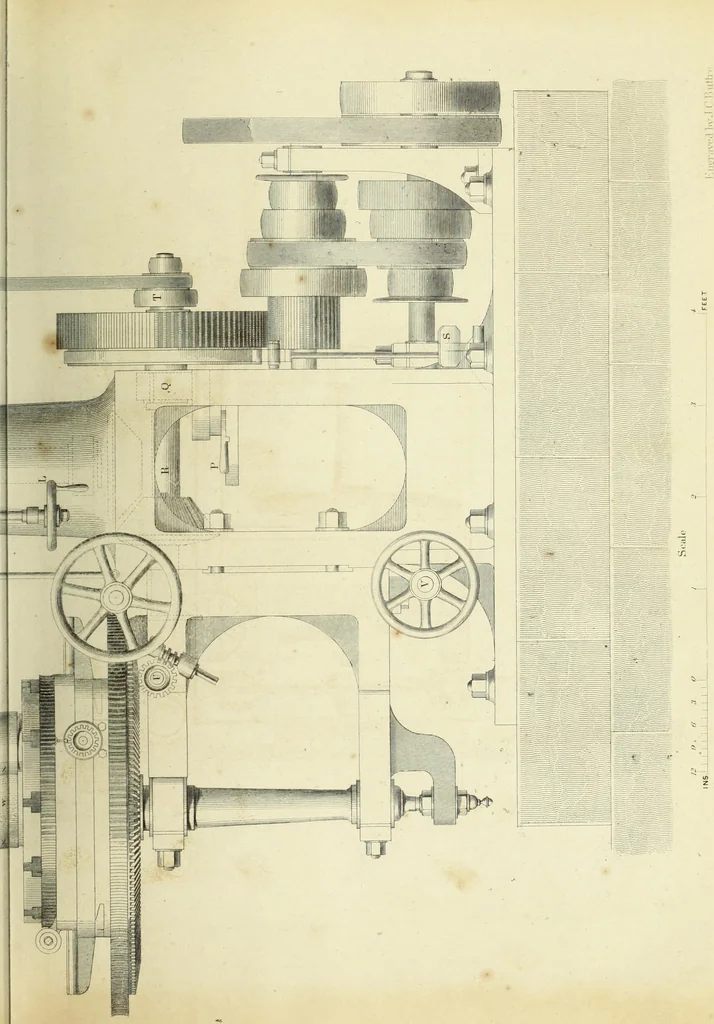 An illustration from The practical draughtsman's book of industrial design and machinist's and engineer's companion : forming a complete course of mechanical, engineering and architectural drawing, 1866, leaf 392