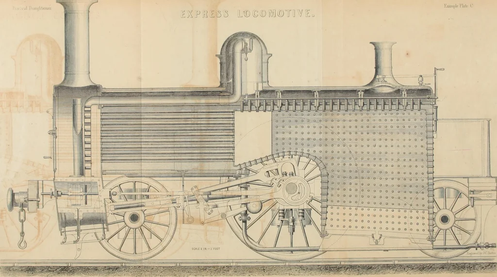 An illustration from The practical draughtsman's book of industrial design and machinist's and engineer's companion : forming a complete course of mechanical, engineering and architectural drawing, 1866, leaf 394