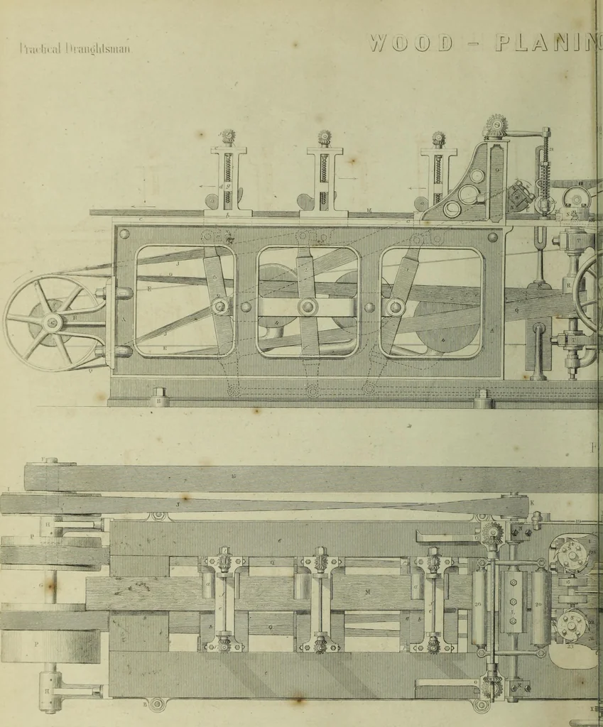 An illustration from The practical draughtsman's book of industrial design and machinist's and engineer's companion : forming a complete course of mechanical, engineering and architectural drawing, 1866, leaf 401