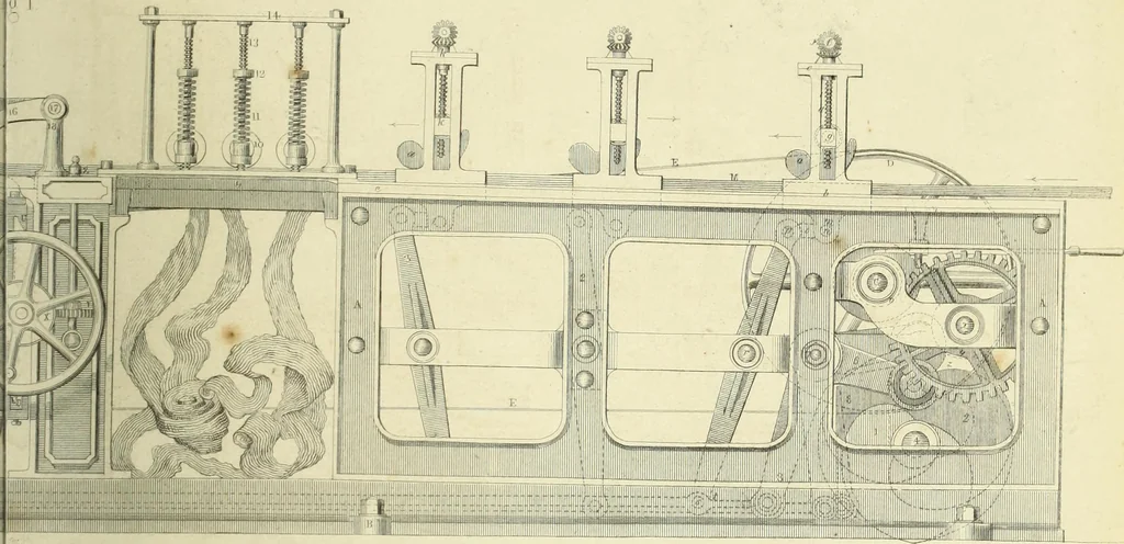 An illustration from The practical draughtsman's book of industrial design and machinist's and engineer's companion : forming a complete course of mechanical, engineering and architectural drawing, 1866, leaf 402