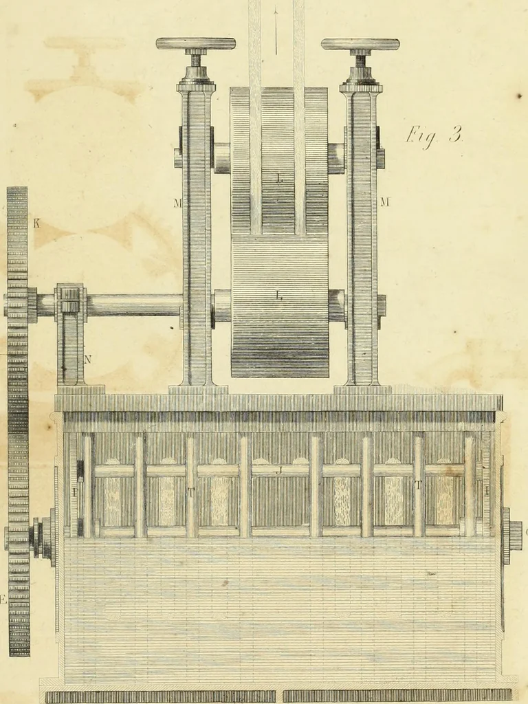 An illustration from The practical draughtsman's book of industrial design and machinist's and engineer's companion : forming a complete course of mechanical, engineering and architectural drawing, 1866, leaf 406
