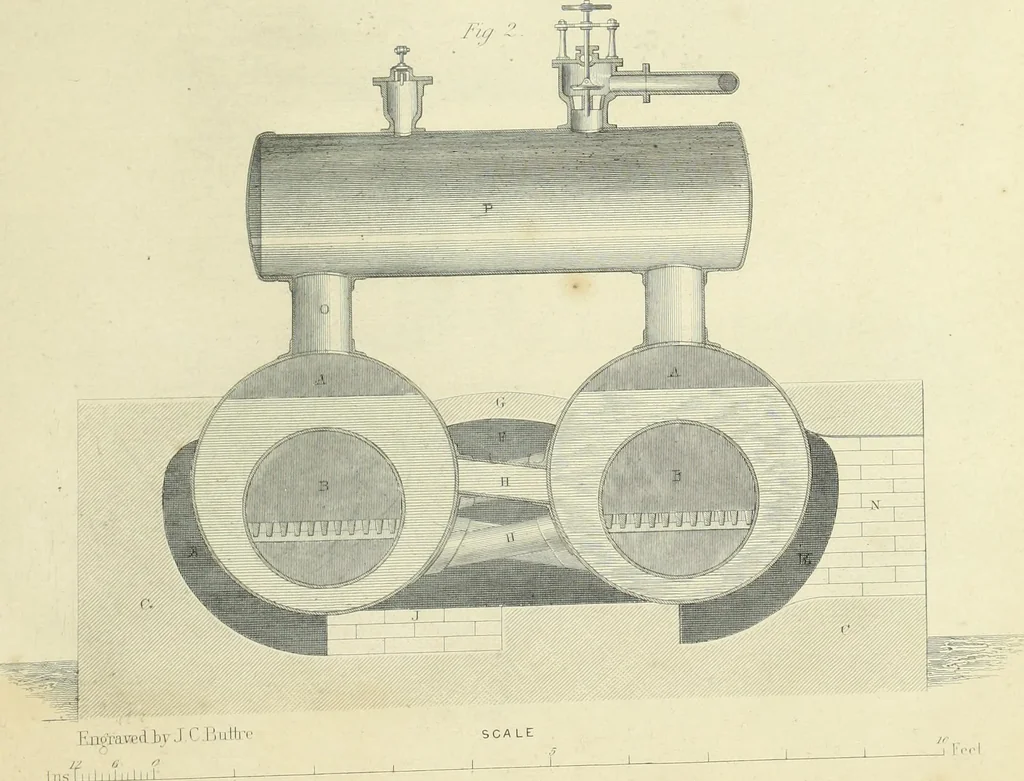 An illustration from The practical draughtsman's book of industrial design and machinist's and engineer's companion : forming a complete course of mechanical, engineering and architectural drawing, 1866, leaf 412