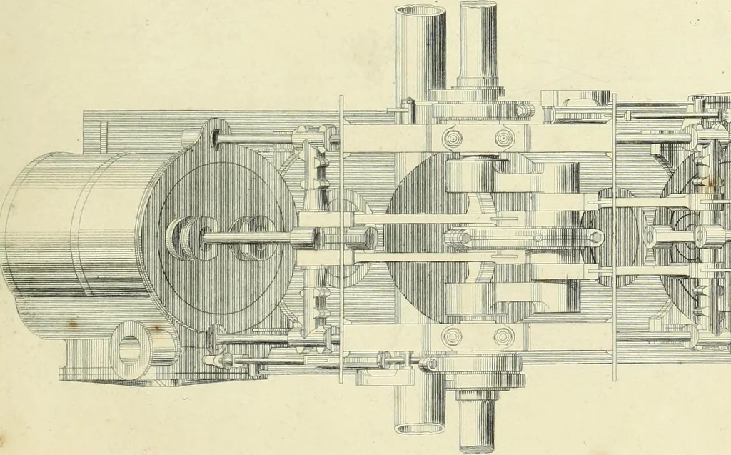 An illustration from The practical draughtsman's book of industrial design and machinist's and engineer's companion : forming a complete course of mechanical, engineering and architectural drawing, 1866, leaf 414