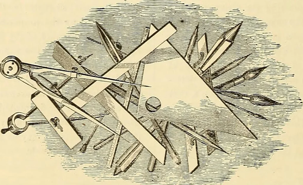 An illustration from The practical draughtsman's book of industrial design, and machinist's and engineer's drawing companion; forming a complete course of mechanical, engineering, and architectural drawing, 1871, leaf 207