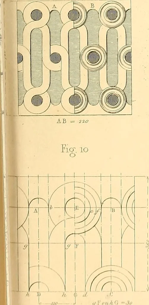 An illustration from The practical draughtsman's book of industrial design, and machinist's and engineer's drawing companion; forming a complete course of mechanical, engineering, and architectural drawing, 1871, leaf 214