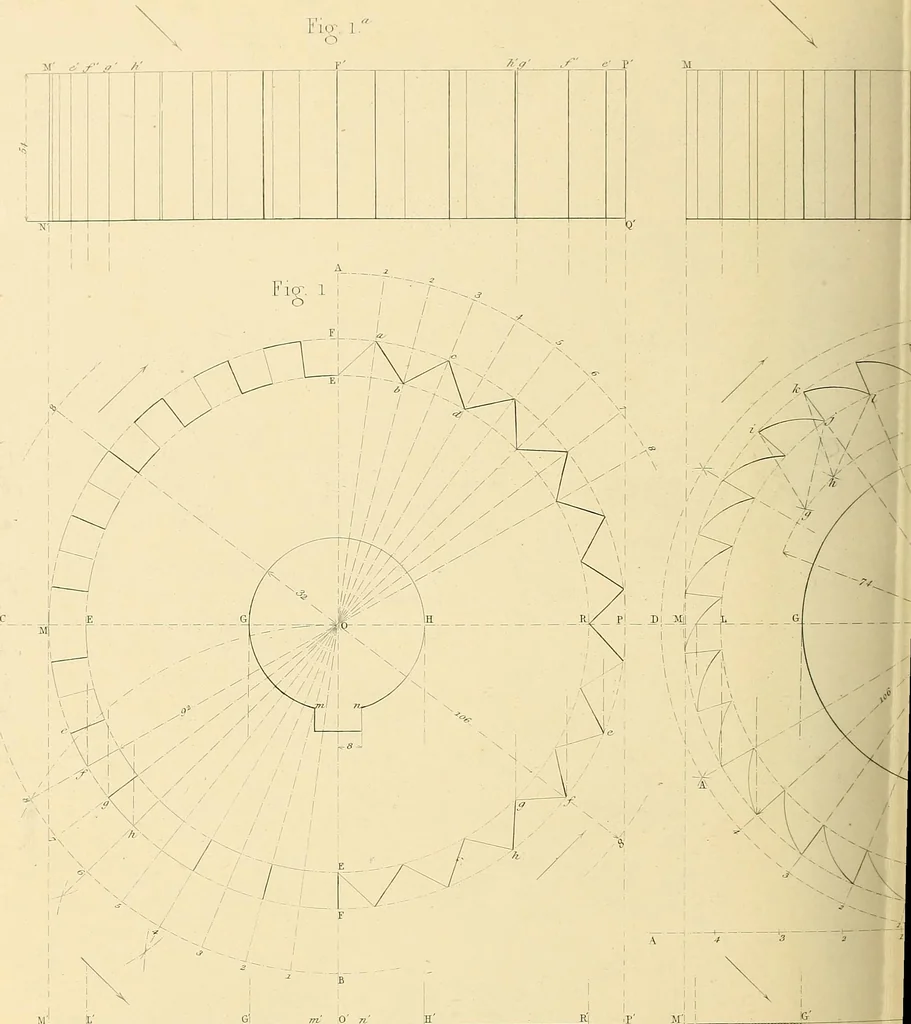 An illustration from The practical draughtsman's book of industrial design, and machinist's and engineer's drawing companion; forming a complete course of mechanical, engineering, and architectural drawing, 1871, leaf 237