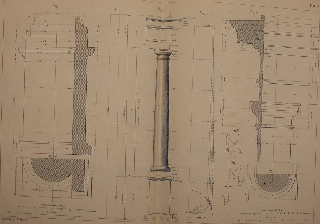 An illustration from The practical draughtsman's book of industrial design, and machinist's and engineer's drawing companion; forming a complete course of mechanical, engineering, and architectural drawing, 1871, leaf 246