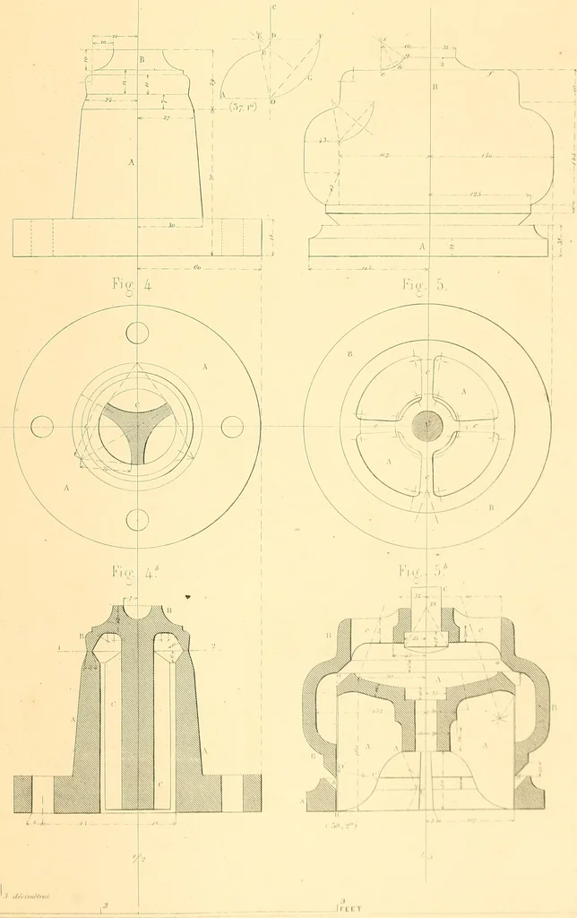 An illustration from The practical draughtsman's book of industrial design, and machinist's and engineer's drawing companion; forming a complete course of mechanical, engineering, and architectural drawing, 1871, leaf 256