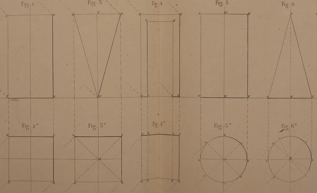 An illustration from The practical draughtsman's book of industrial design, and machinist's and engineer's drawing companion; forming a complete course of mechanical, engineering, and architectural drawing, 1871, leaf 264