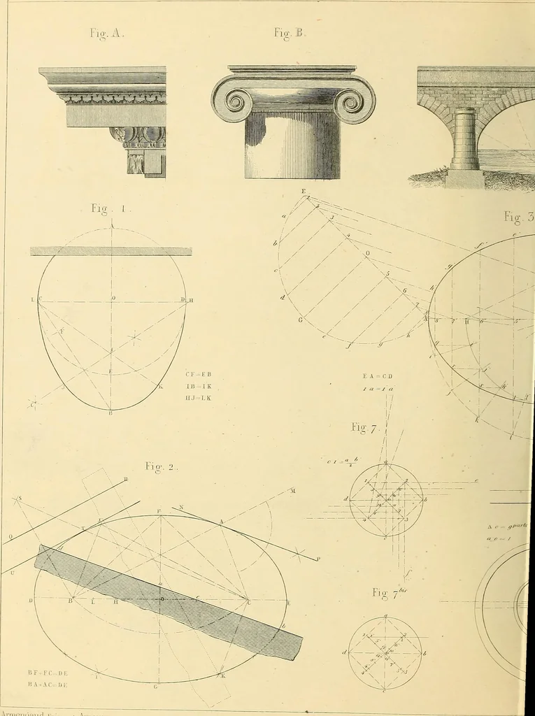An illustration from The practical draughtsman's book of industrial design, and machinist's and engineer's drawing companion; forming a complete course of mechanical, engineering, and architectural drawing, 1871, leaf 267