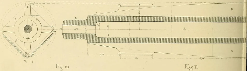 An illustration from The practical draughtsman's book of industrial design, and machinist's and engineer's drawing companion; forming a complete course of mechanical, engineering, and architectural drawing, 1871, leaf 279