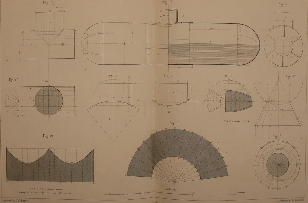 An illustration from The practical draughtsman's book of industrial design, and machinist's and engineer's drawing companion; forming a complete course of mechanical, engineering, and architectural drawing, 1871, leaf 294