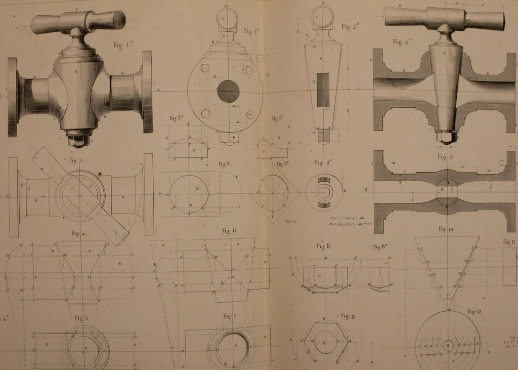 An illustration from The practical draughtsman's book of industrial design, and machinist's and engineer's drawing companion; forming a complete course of mechanical, engineering, and architectural drawing, 1871, leaf 312