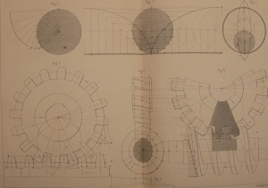 An illustration from The practical draughtsman's book of industrial design, and machinist's and engineer's drawing companion; forming a complete course of mechanical, engineering, and architectural drawing, 1871, leaf 318