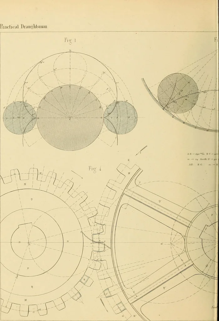 An illustration from The practical draughtsman's book of industrial design, and machinist's and engineer's drawing companion; forming a complete course of mechanical, engineering, and architectural drawing, 1871, leaf 321