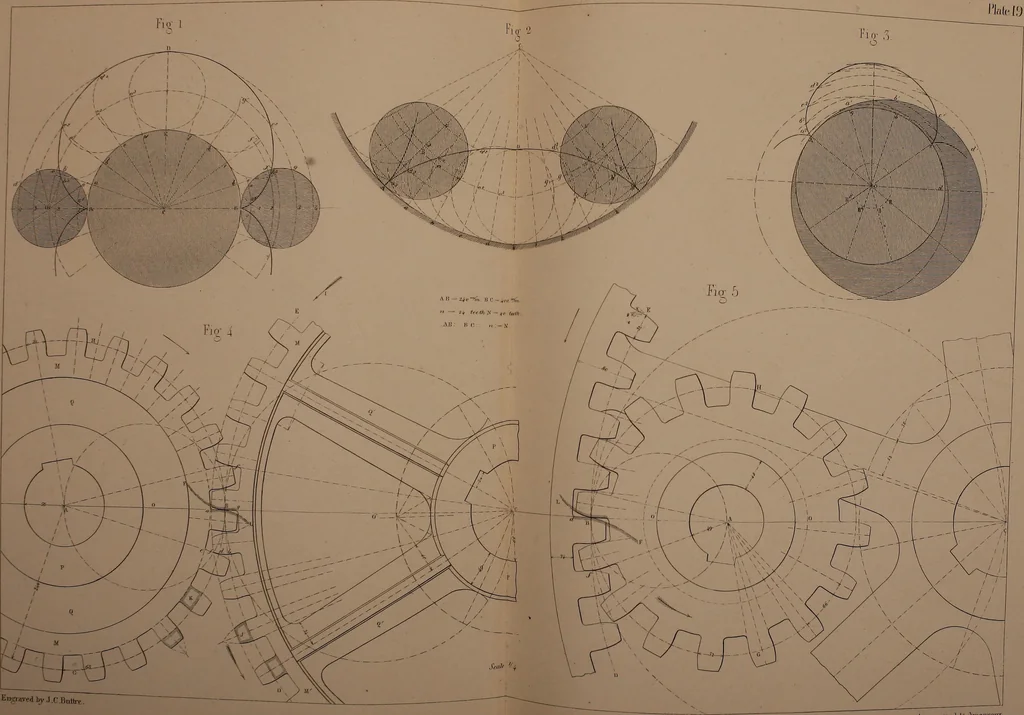 An illustration from The practical draughtsman's book of industrial design, and machinist's and engineer's drawing companion; forming a complete course of mechanical, engineering, and architectural drawing, 1871, leaf 324