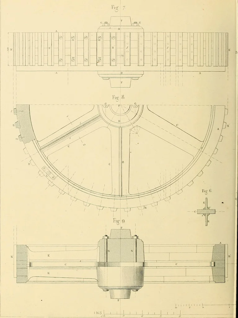 An illustration from The practical draughtsman's book of industrial design, and machinist's and engineer's drawing companion; forming a complete course of mechanical, engineering, and architectural drawing, 1871, leaf 331