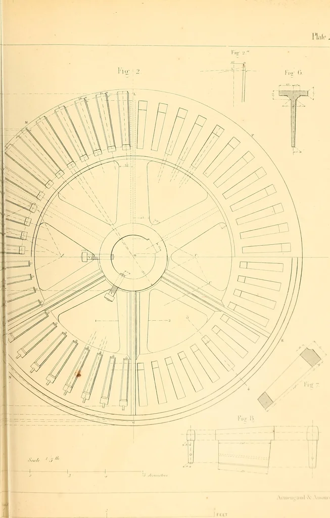 An illustration from The practical draughtsman's book of industrial design, and machinist's and engineer's drawing companion; forming a complete course of mechanical, engineering, and architectural drawing, 1871, leaf 338