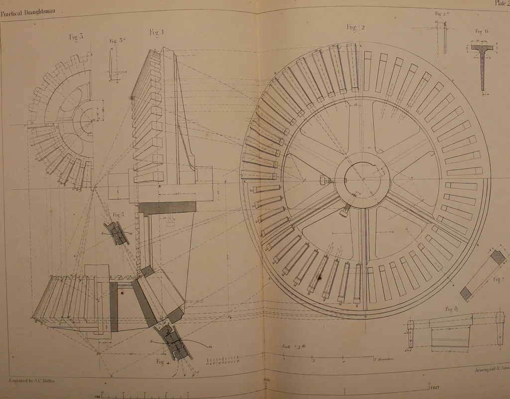 An illustration from The practical draughtsman's book of industrial design, and machinist's and engineer's drawing companion; forming a complete course of mechanical, engineering, and architectural drawing, 1871, leaf 340
